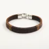 Factory direct sales of hand-tied rope metal T-buckle bracelet with individual and simple style, alloy leather rope Korean-style bracelet Specification image